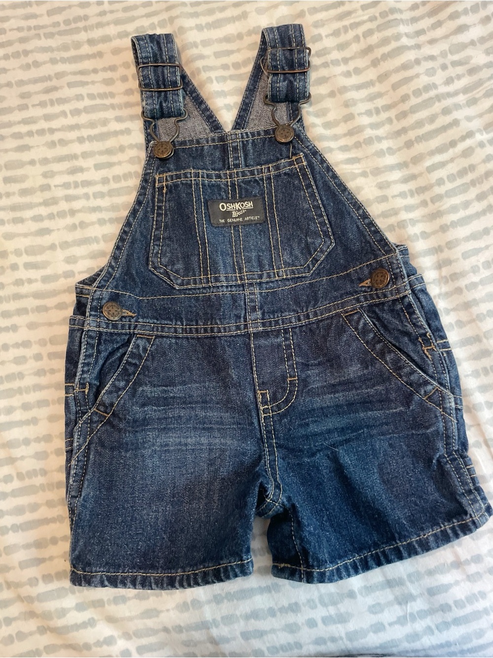 OshKosh B'gosh Dark Blue Denim Short Overalls